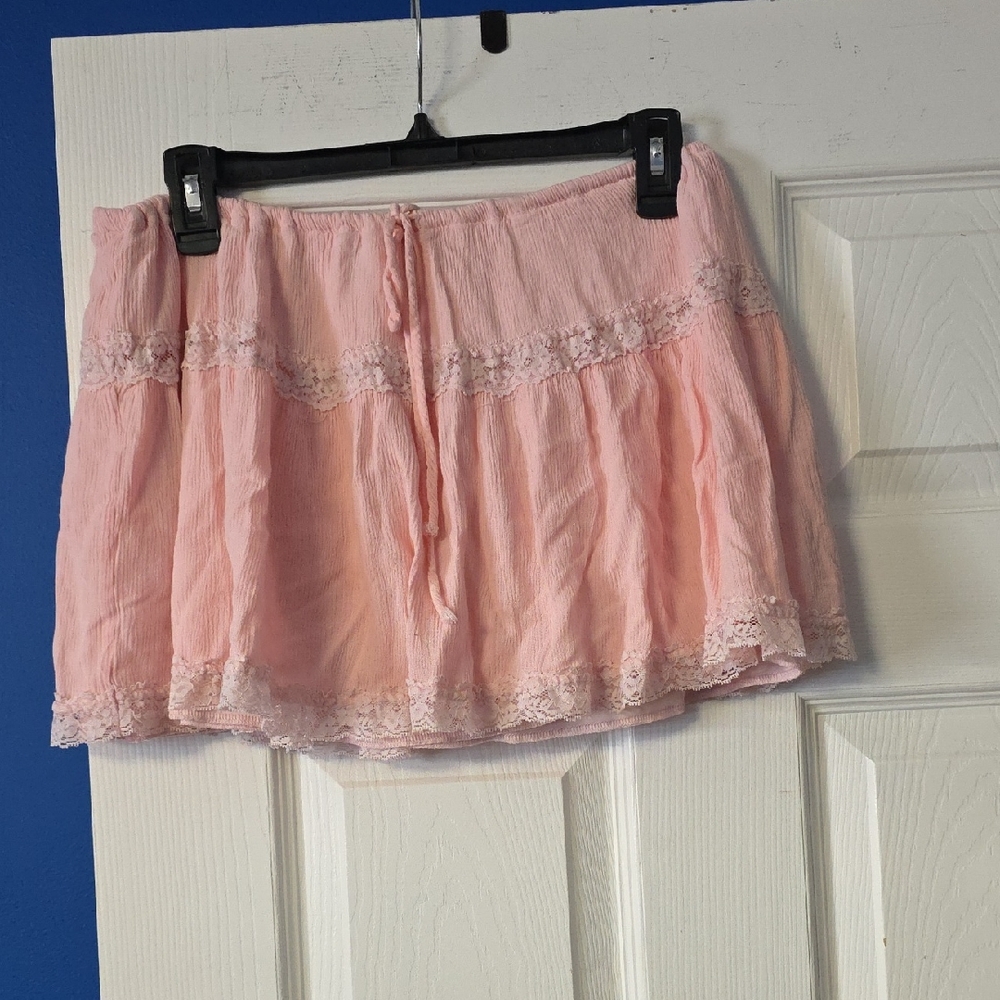Windsor Pink Lace Mini Skirt